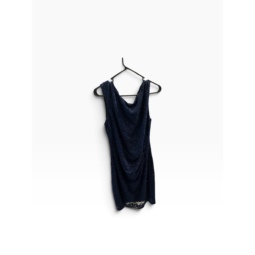 Lauren Ralph Lauren Navy Blue Floral Lace Ruched Sheath Cocktail Dress 12